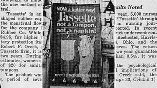 Menstrual cup Tassette advertisement history